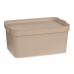 Förvaringslåda med lock Beige Plast 7,5 L 21,5 x 14,5 x 32 cm (12 antal)