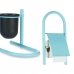 Nosač WC Papira sa Stalkom za Četku 16 x 28,5 x 80,8 cm Plava Metal Plastika Bambus (4 kom.)