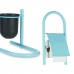 Toiletpapierhouder met borstelstandaard 16 x 28,5 x 80,8 cm Blauw Metaal Plastic Bamboe (4 Stuks)