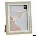 Photo frame 18,8 x 23,8 x 2 cm Crystal Beige White Plastic (6 Units)