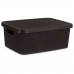 Storage Box with Lid Brown Plastic 13 L 28 x 15 x 39 cm (12 Units)