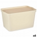 Oppbevaringsboks med Lokk Kipit TP596-3 Krem Plast 24 L 29,3 x 24,5 x 45 cm (6 enheter)