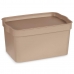 Opbevaringsboks med låg Kipit TP592-3 Beige Plastik 2,3 L 13,5 x 11 x 20 cm (24 enheder)