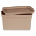 Opbevaringsboks med låg Kipit TP592-3 Beige Plastik 2,3 L 13,5 x 11 x 20 cm (24 enheder)