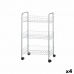 Groentetrolley Zilverkleurig Metaal Plastic 37 x 27 x 62,3 cm (4 Stuks)