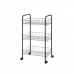 Groentetrolley Zwart Metaal Plastic 37 x 27 x 63 cm (4 Stuks)