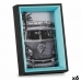 Moldura de Fotos 3 x 17 x 12 cm Cristal Preto Azul Madeira MDF (6 Unidades)