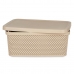 Opbergbak met Deksel Beige Plastic 13 L 28 x 15 x 39 cm (12 Stuks)