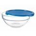 Cutie rotundă pentru prânz cu capac Chefs Albastru 595 ml 14 x 6,3 x 14 cm (6 Unități)