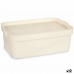 Boîte de rangement avec couvercle Crème Plastique 6 L 21,5 x 11 x 31,5 cm (12 Unités)