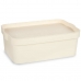 Storage Box with Lid Cream Plastic 6 L 21,5 x 11 x 31,5 cm (12 Units)