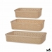 Set opbergbakjes Beige Plastic Rechthoekig 6 Stuks