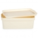 Scatola portaoggetti con coperchio Crema Plastica 6 L 21,5 x 11 x 31,5 cm (12 Unità)