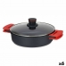 Casserole with lid Kinvara 77786 Black 28 x 7,5 cm (6 Units)