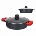 Casserole with lid 28 x 7,5 cm Black Aluminium (6 Units)