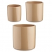 Conjunto de Vasos 3 Peças Ø 14 cm Ø 22 cm Ø 17 cm Cilindro Bege