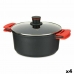 Casserole avec Couvercle en Verre Ø 28 cm Noir Aluminium (4 Unités)