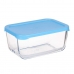 Cutie pentru Prânz Pasabahce SNOW BOX Albastru Transparent Sticlă Polietilenă 790 ml 16,3 x 7,4 x 11,4 cm (12 Unități)