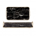 Tray Marble Black Golden Metal Glass 35 x 4,5 x 20 cm (6 Units)