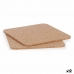 Bordbrikkesett Bordmatte Naturell Kork 18 x 0,5 x 18 cm (12 enheter)