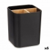 Portaspazzolini da Denti Berilo B9041-BLACK Nero Bambù polipropilene 9 x 11 x 9 cm (6 Unità)