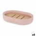 Sæbeskål Berilo B5456BC-4 - 458 Pink Harpiks Bambus 12,5 x 2,5 x 8,5 cm (6 enheder)