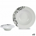 Plato para Pasta Blanco Negro Porcelana 30 x 7,5 x 30 cm (12 Unidades)