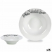 Trauks makaronu ēdieniem Balts Melns Porcelāns 23 x 2 x 23 cm (16 gb.)