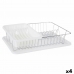 Afdruiprek voor Keukengootsteen Wit Metaal Plastic 43,5 x 11 x 33,5 cm (4 Stuks)