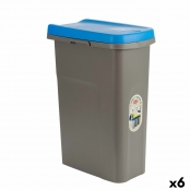 Caixote de Lixo para Reciclagem Ecoline Preto/Cinzento 3 portas (102 x 39 x  88,7 cm)