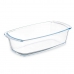 Serveerschaal Met handvatten Transparant Borosilicaatglas 1,6 L 27 x 7,2 x 14 cm (12 Stuks)