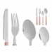 Cutlery Set Kinvara KT166096-1 Green Pink Silver Stainless steel Plastic (12 Units)