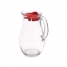 Kruik Bistro Rood Transparant Glas Plastic 1 L