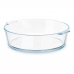 Platou pentru Servire Cu mânere Transparent Sticlă borosilicată 1,6 L 23 x 6 x 20 cm (12 Unități)