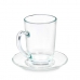 Tasse mit Untertasse Durchsichtig Glas 200 ml (6 Stück)