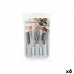 Set de Cubiertos Kinvara KT166096-1C Blanco Plateado Acero Inoxidable Plástico (6 Unidades)