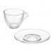 Cup with Plate Transparent Glass 85 ml (6 Units)