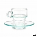 Kop og tallerken Vivalto 41087 Gennemsigtig Glas 90 ml (6 enheder)