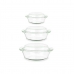 Casseroles Vivalto CA1-15-S3 Transparent Verre Borosilicaté 700 ml 1 L 1,5 L Lot (4 Unités)