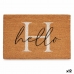 Deurmat Hello Wit Natuurlijk 60 x 1 x 40 cm (12 Stuks)