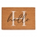 Doormat Hello White Natural 60 x 1 x 40 cm (12 Units)