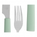 Cutlery Set Green Silver Stainless steel Plastic (6 Units)