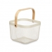 Basket White Wood Metal 24,5 x 18 x 25 cm (6 Units)