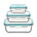 Set of 3 lunch boxes 5five Simply Smart Blue Transparent Crystal 300 ml 690 ml 1000 L 800 g