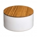 Caixa de Armazenagem com Tampa 5five Simply Smart Natureo Branco Natural Vidro Bambu ABS ø 13,5 x 7 cm