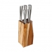 Set of Knives with Wooden Base 5five Simply Smart