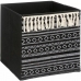 Cesta Decorativa Five Etnic Com franja 31 x 31 x 31 cm Preto Poliéster Plástico