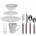 Set de Veselă Excellent Houseware Stockholm Porțelan Alb 36 Piese