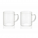 Conjunto de 2 Canecas Andrea House ms19209 Transparente Vidro 300 ml 2 x 300 ml Ø 7,5 x 8,5 cm