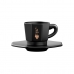 Conjunto de Chávenas de Café Bialetti 700000671 Preto Porcelana 75 ml